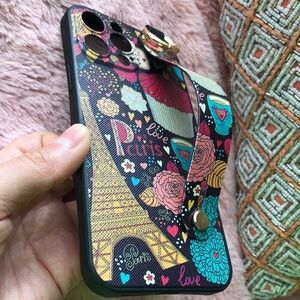 For iPhone 13,13 pro,13 pro max phone case with wrist strap kickstand keychain